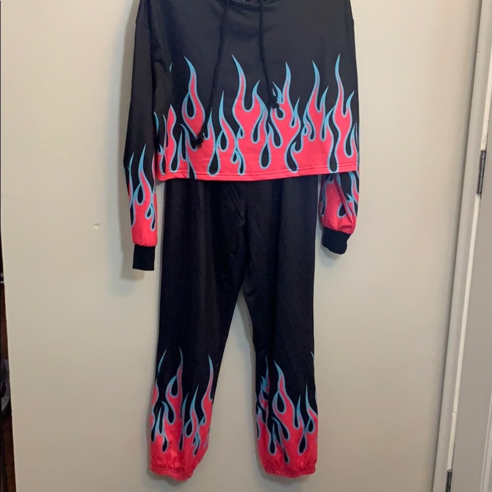Shein flames jogger set